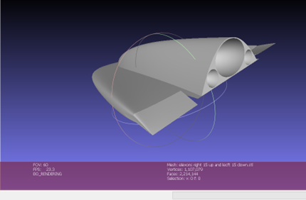 STL model of elevon deflection